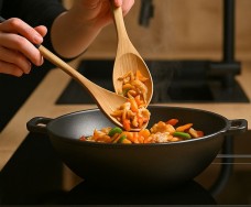 Platte gietijzeren pan