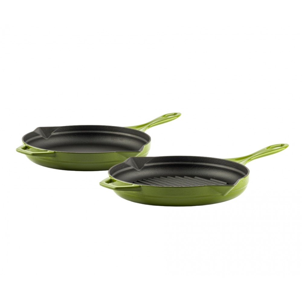 Gietijzer Set uit 2 delen Hosse, Bamboo | Gietijzeren pan set |  |
