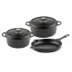 Gietijzer Set uit 3 delen Hosse, Black Onyx | Gietijzeren pan set |  |
