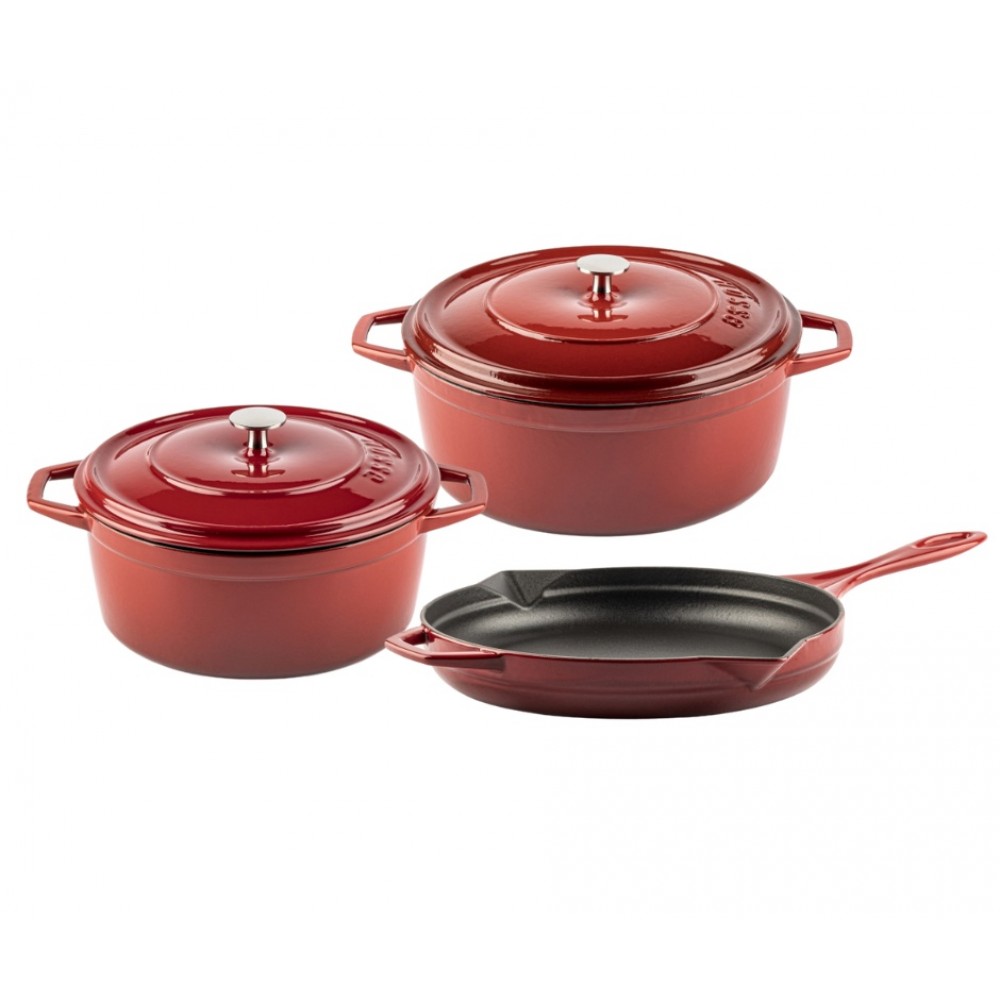 Gietijzer Set uit 3 delen Hosse, Rubin | Gietijzeren pan set |  |