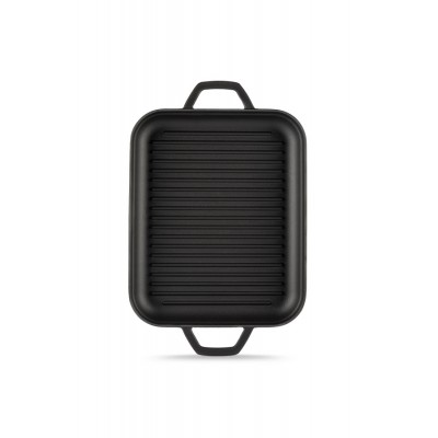 Rechthoekige gietijzeren grillpan met twee handvatten Hosse, 26x32cm - Hosse