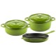 Gietijzer Set uit 3 delen Hosse, Bamboo | Gietijzeren pan set |  |