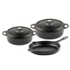 Gietijzer Set uit 3 delen Hosse, Black Onyx | Gietijzeren pan set |  |