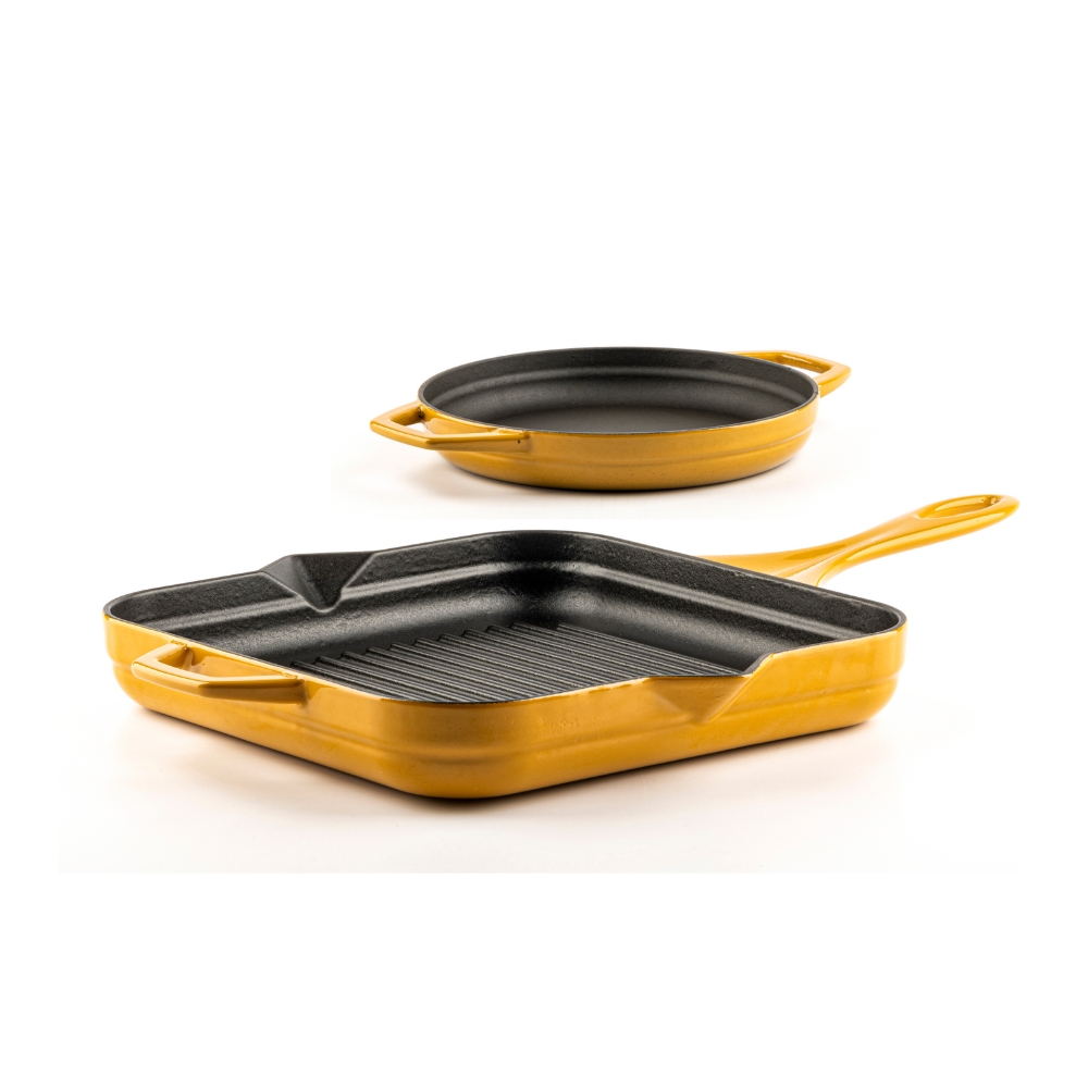 Gietijzer Set uit 2 delen parts Hosse, Dijon | Gietijzeren pan set |  |