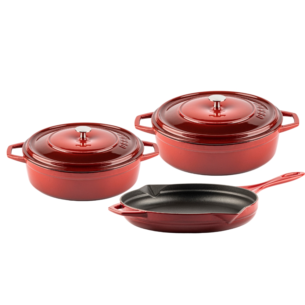 Gietijzer Set uit 3 delen Hosse, Rubin | Gietijzeren pan set |  |