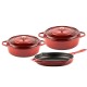 Gietijzer Set uit 3 delen Hosse, Rubin | Gietijzeren pan set |  |