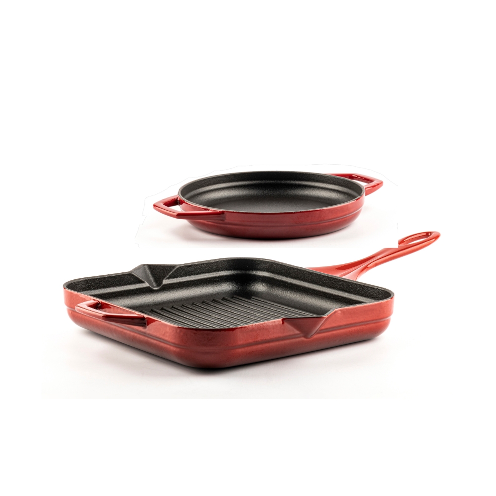 Gietijzer Set uit 2 delen Hosse, Rubin | Gietijzeren pan set |  |