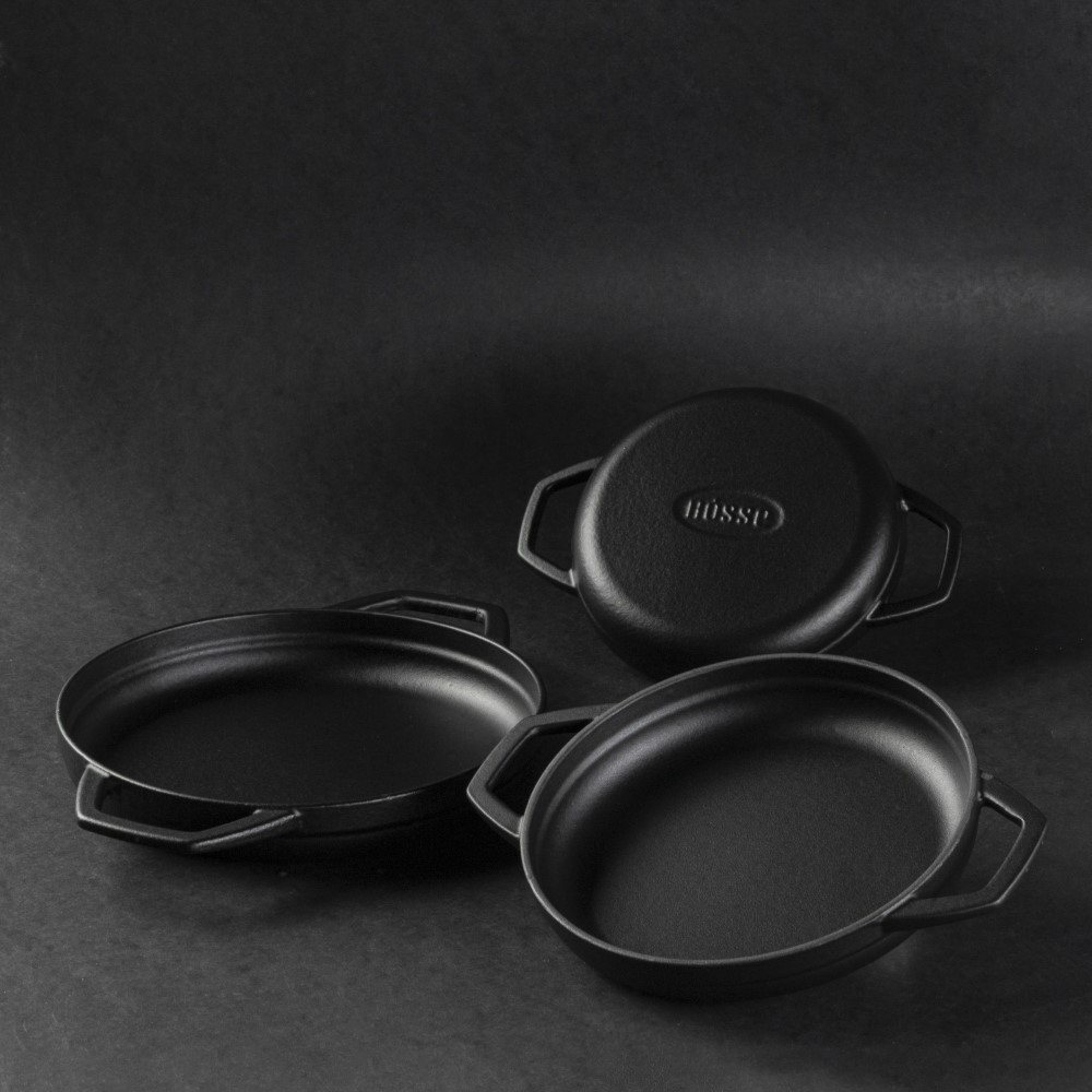 Gietijzer Set uit 2 delen Hosse, Black Onyx | Gietijzeren pan set |  |