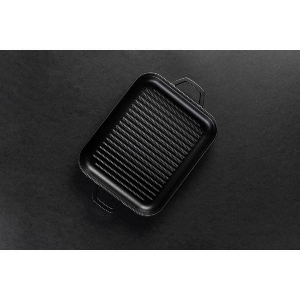 Rechthoekige gietijzeren grillpan met twee handvatten Hosse, 26x32cm | Alle producten |  |
