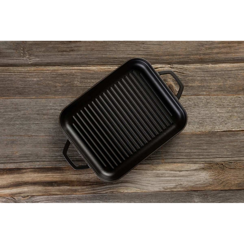Rechthoekige gietijzeren grillpan met twee handvatten Hosse, 26x32cm | Alle producten |  |