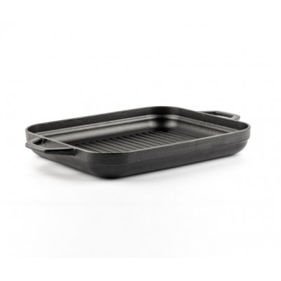 Rechthoekige gietijzeren grillpan met twee handvatten Hosse, 26x32cm - Hosse