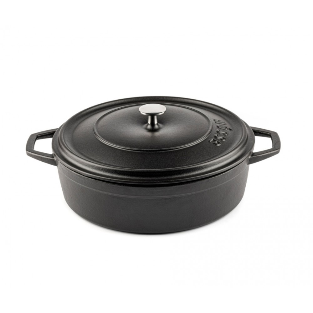 Ondiepe gietijzeren pot Hosse, Black Onyx, Ф26
