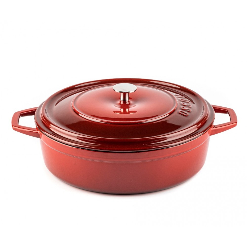 Ondiepe gietijzeren pot Hosse, Rubin, Ф28