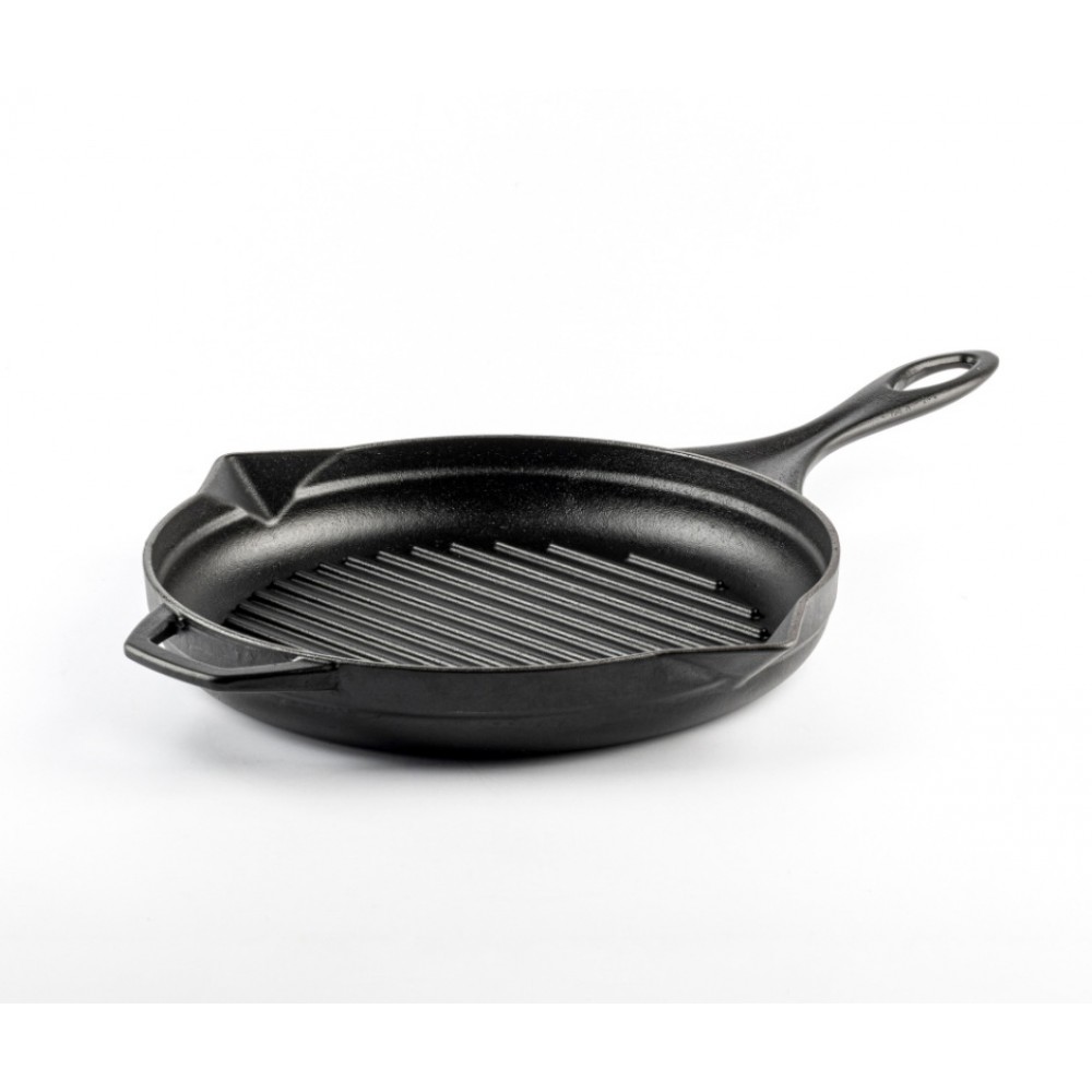 Geëmailleerde grillpan gietijzer Hosse, Black Onyx, Ф24cm | Grillpan gietijzer | Gietijzeren pan |