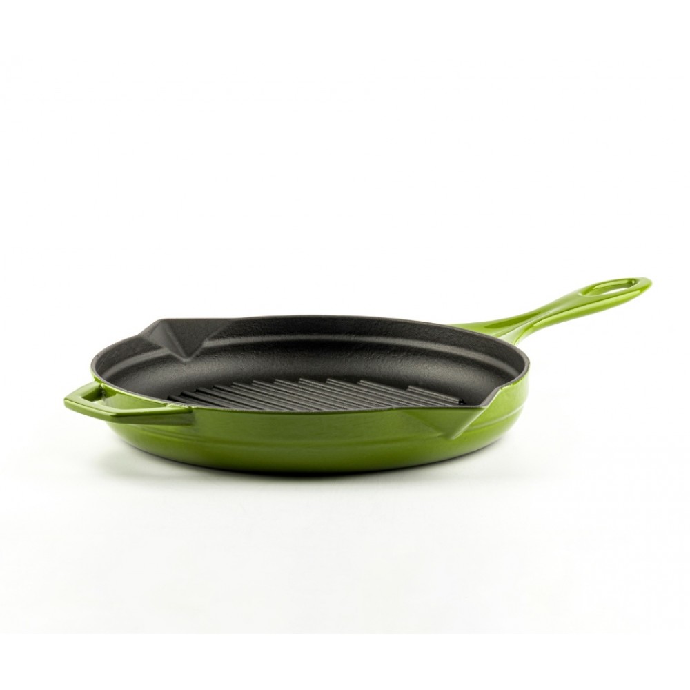Geëmailleerde grillpan gietijzer Hosse, Bamboo, Ф24cm