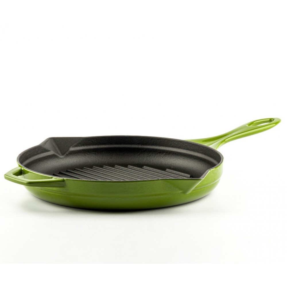 Geëmailleerde grillpan gietijzer Hosse, Bamboo, Ф28cm