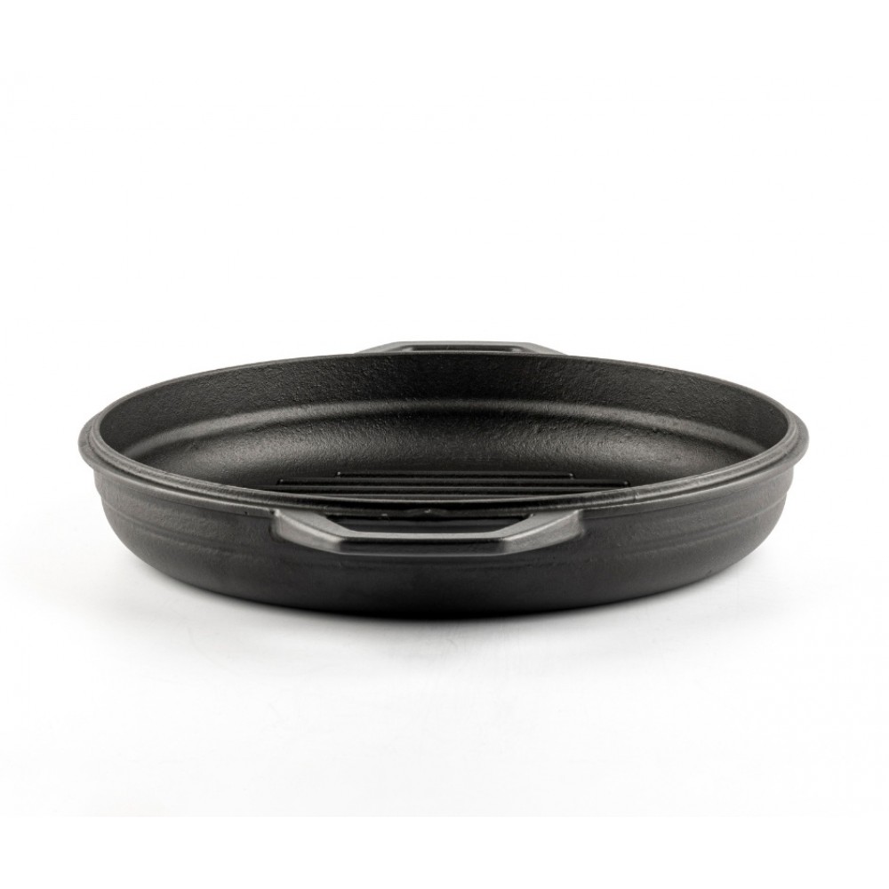 Geëmailleerde grillpan gietijzer  Hosse, Black Onyx, Ф22cm | Platte gietijzeren pan | Gietijzeren pan |