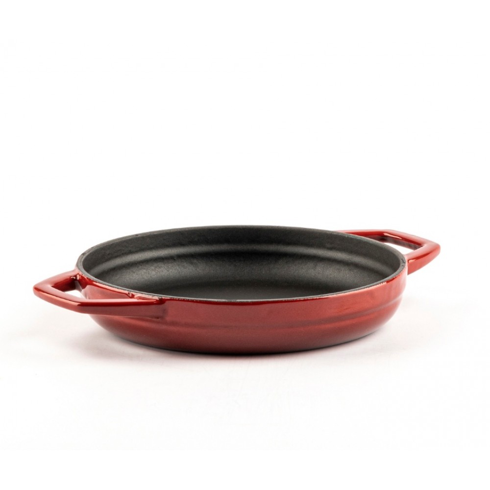 Geëmailleerde gietijzeren pan met twee handvatten Hosse, Rubin, Ф19cm