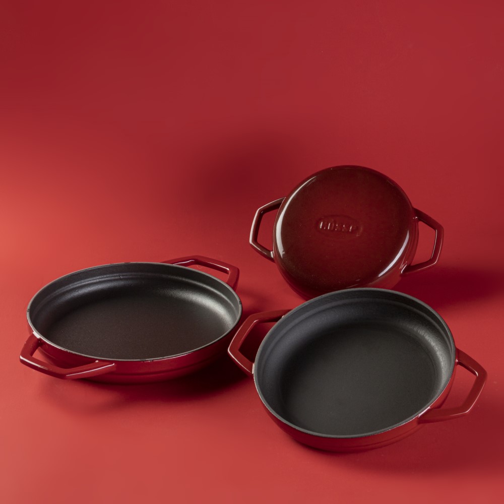 Gietijzer Set uit 2 delen Hosse, Rubin | Gietijzeren pan set |  |