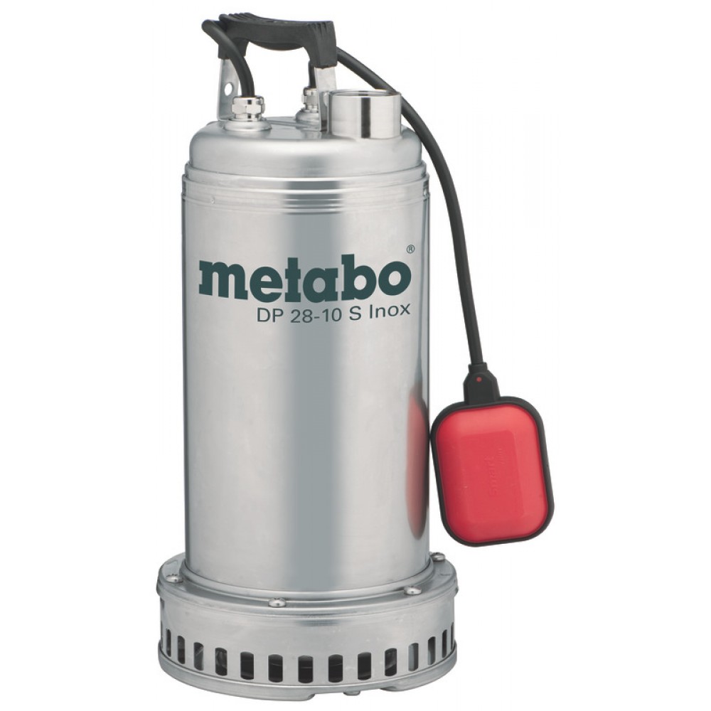 Enkelfasige drainagepomp voor vuil water Metabo DP 28-10 S Inox, vermogen 1850 W, debiet 28.000 l/u, opvoerhoogte 17 m |  |  |