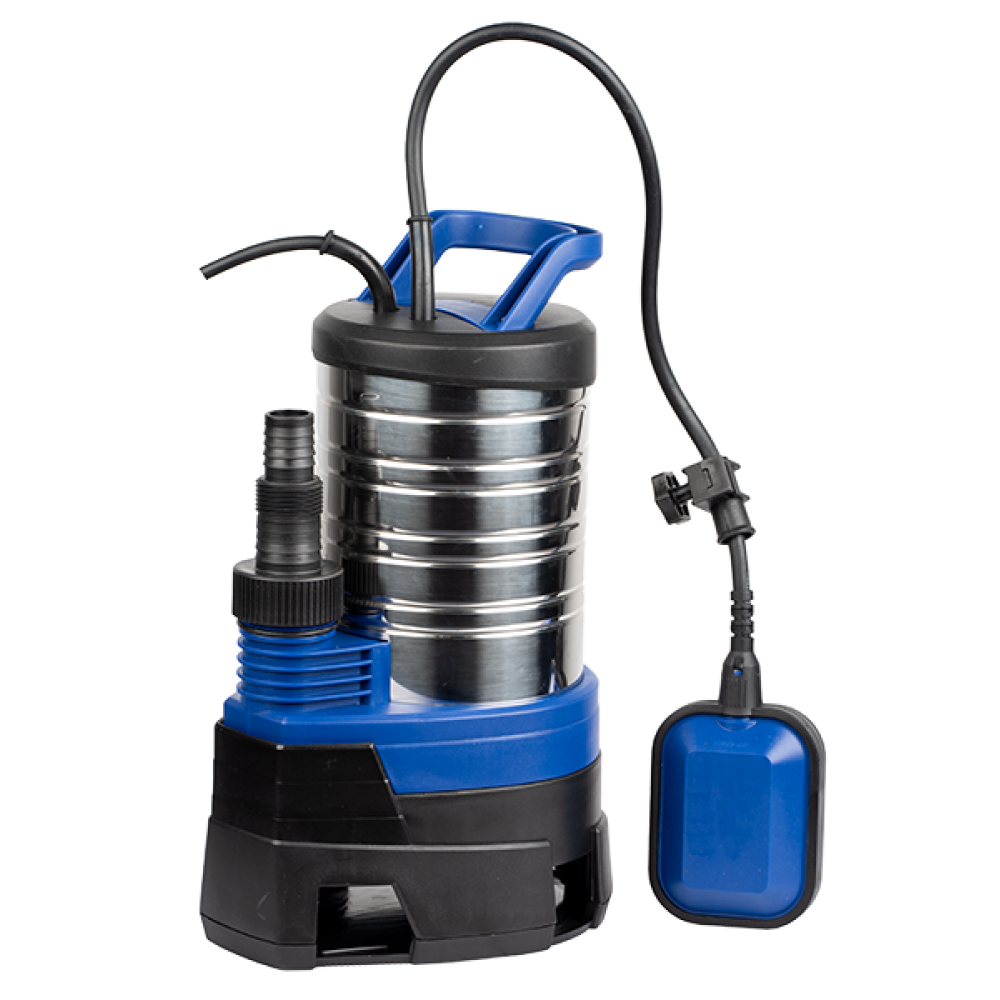 Drainagepomp voor vuil water Gmax met externe vlotter en roestvrijstalen behuizing – debiet 13,5 m³/u, vermogen 0,75 kW, opvoerhoogte 8 m |  |  |