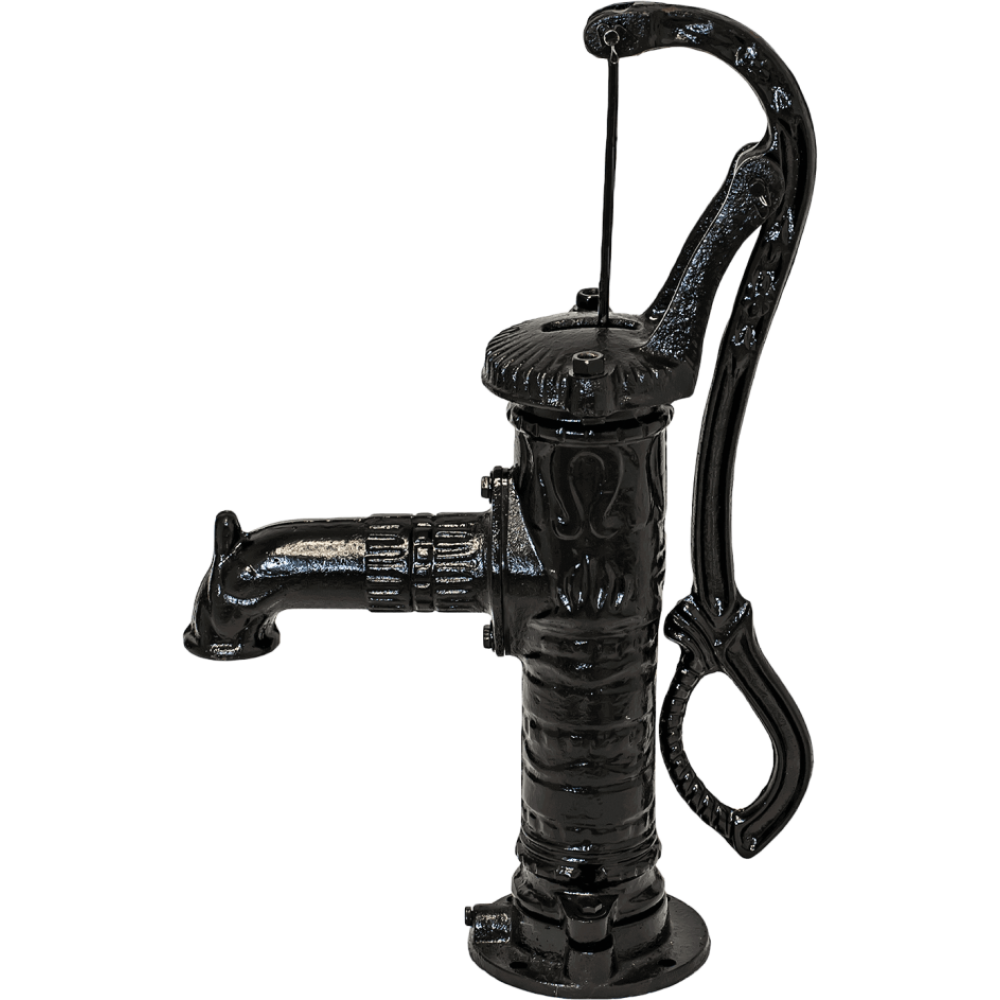 Handpomp voor water, handmatig Hydro-Fix, zwart, lengte 640 mm, gietijzer, maat 1 1/4″ |  |  |