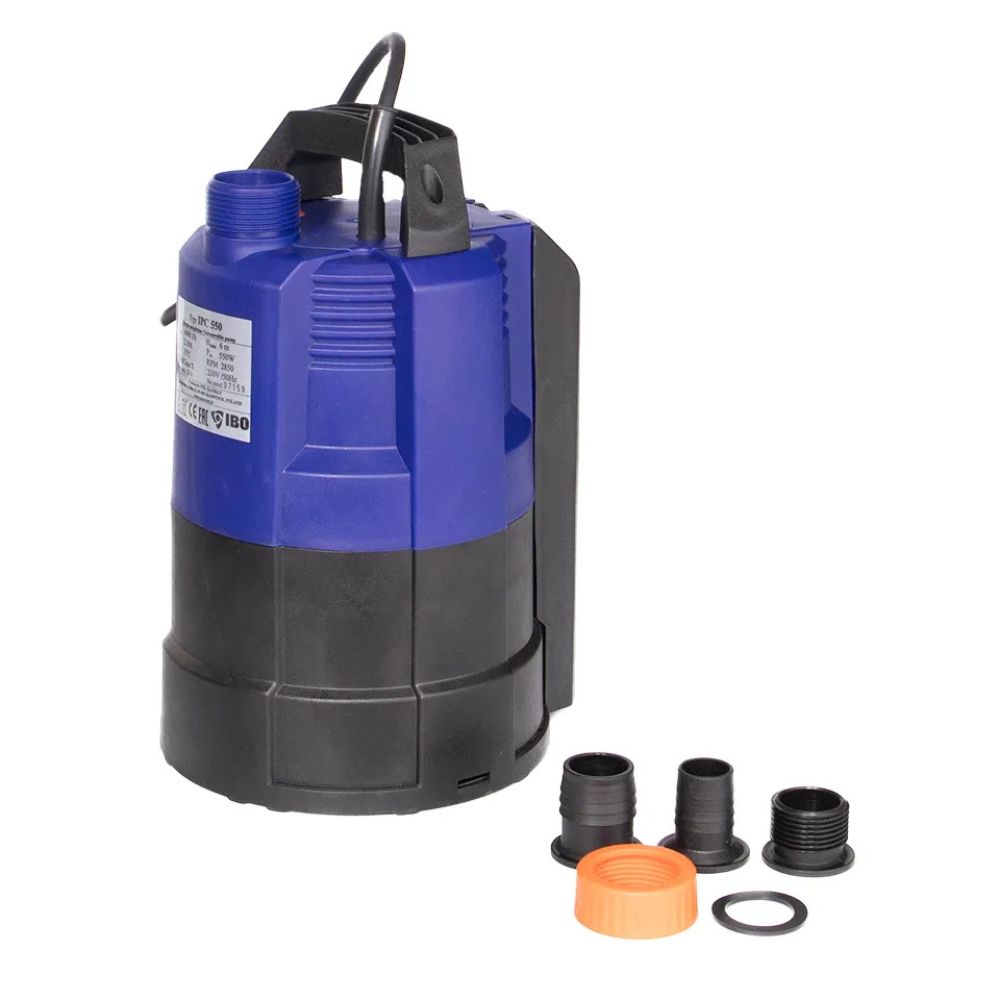 Drainagepomp Electromash IPC 550 met ingebouwde vlotter, vermogen 0,55 kW, debiet 6000 l/u, opvoerhoogte 6 m, uitlaat 1″ |  |  |