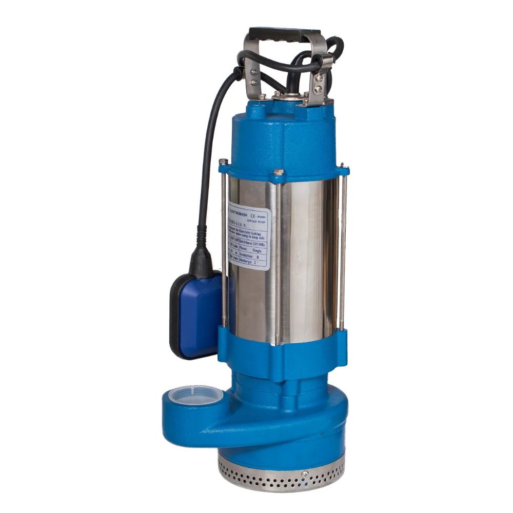 Drainagepomp Electromash QDX 6–28/2, 1,1 A, 380 V – vermogen 1,1 kW, opvoerhoogte 30 m, uitlaat 2″, debiet 15.300 l/u – driefasig, met externe vlotter en roestvrijstalen behuizing |  |  |