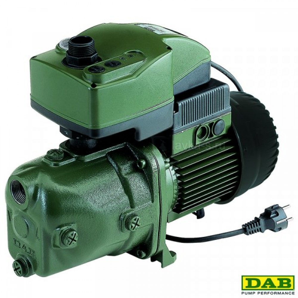 Hydrofoor met elektronische drukschakelaar DAB ACTIVE J 82 M, opvoerhoogte 47 m, debiet 3,6 m³/u, vermogen 850 W |  |  |