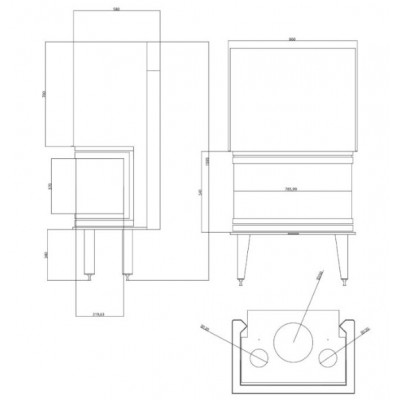 Inbouw haard Balkan Energy ATS AIR PANORAMA 800, 16.04kW - Haarden