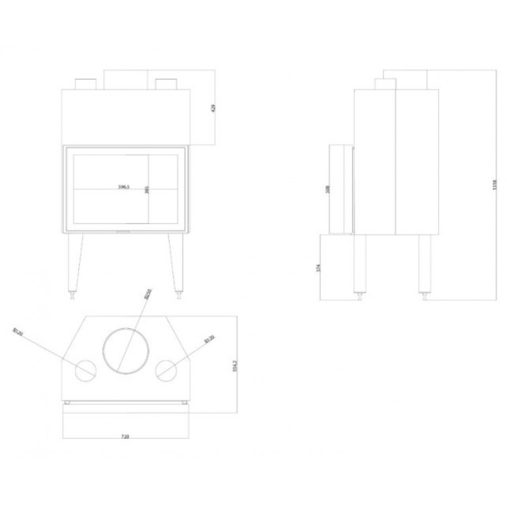 Inbouw haard Balkan Energy ATS STABLE AIR 700, met luchtkanalen, 14.8kW | Moderne haarden | Haarden |