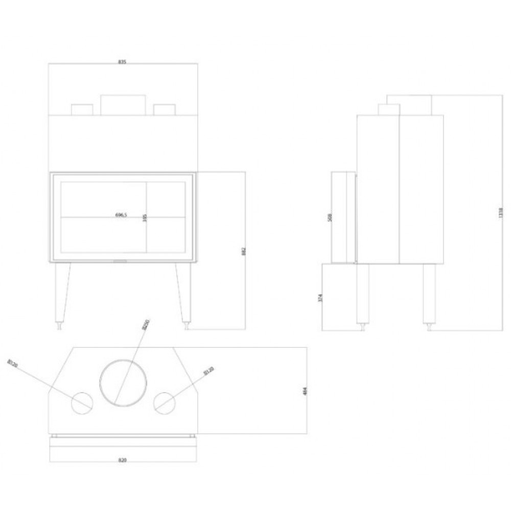 Inbouw haard Balkan Energy ATS STABLE AIR 800, met luchtkanalen, 15.95kW | Moderne haarden | Haarden |