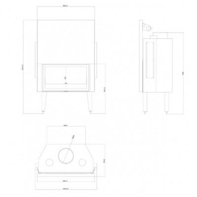 Inbouw haard Balkan Energy ATS STRAIGHT AIR 900, met luchtkanalen, 19.95kW - Productenvergelijking