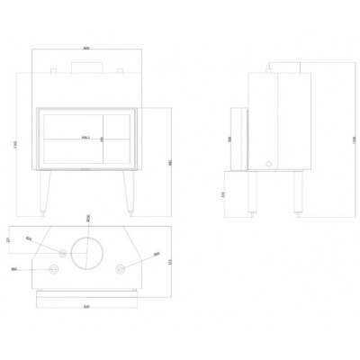 CV inbouwhaard Balkan Energy ATS STABLE HYDRO 800, 30.79kW - Haarden