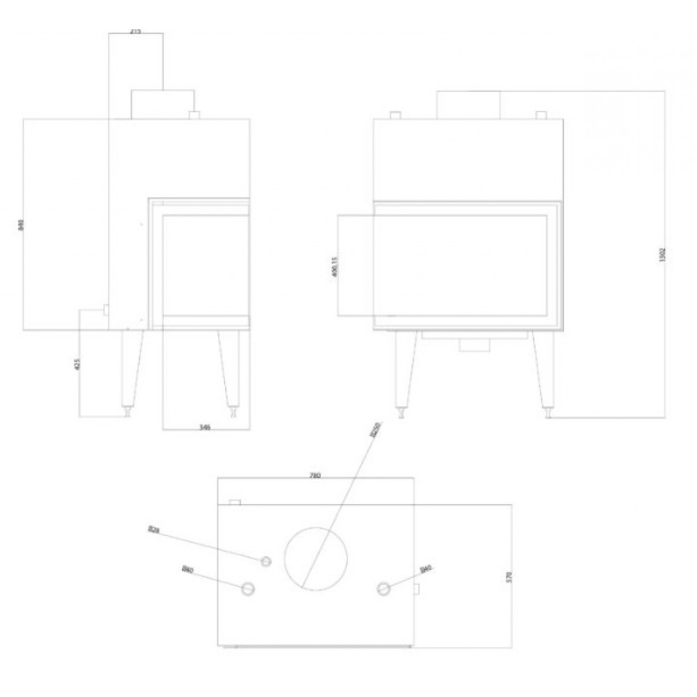 CV inbouwhaard Balkan Energy ATS STABLE HYDRO CORNER 700, rechts, 19.56kW | CV inbouwhaarden | Haarden |