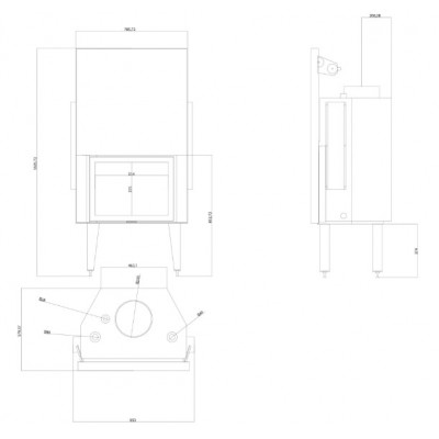 CV inbouwhaard Balkan Energy ATS STRAIGHT HYDRO 700, 24.56kW - Haarden