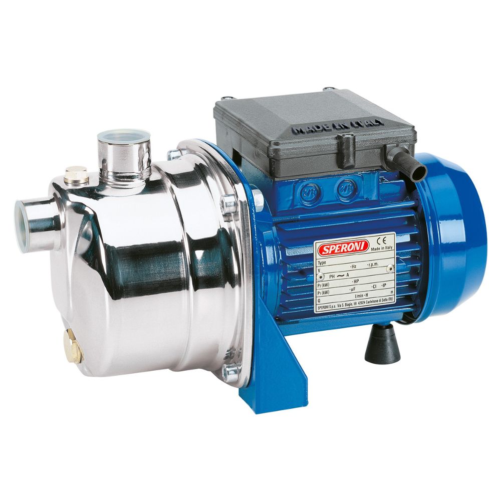 Zelfaanzuigende pomp Speroni CAM 88 – vermogen 750 W, opvoerhoogte 46 m, debiet 50 l/min, roestvrij staal |  |  |