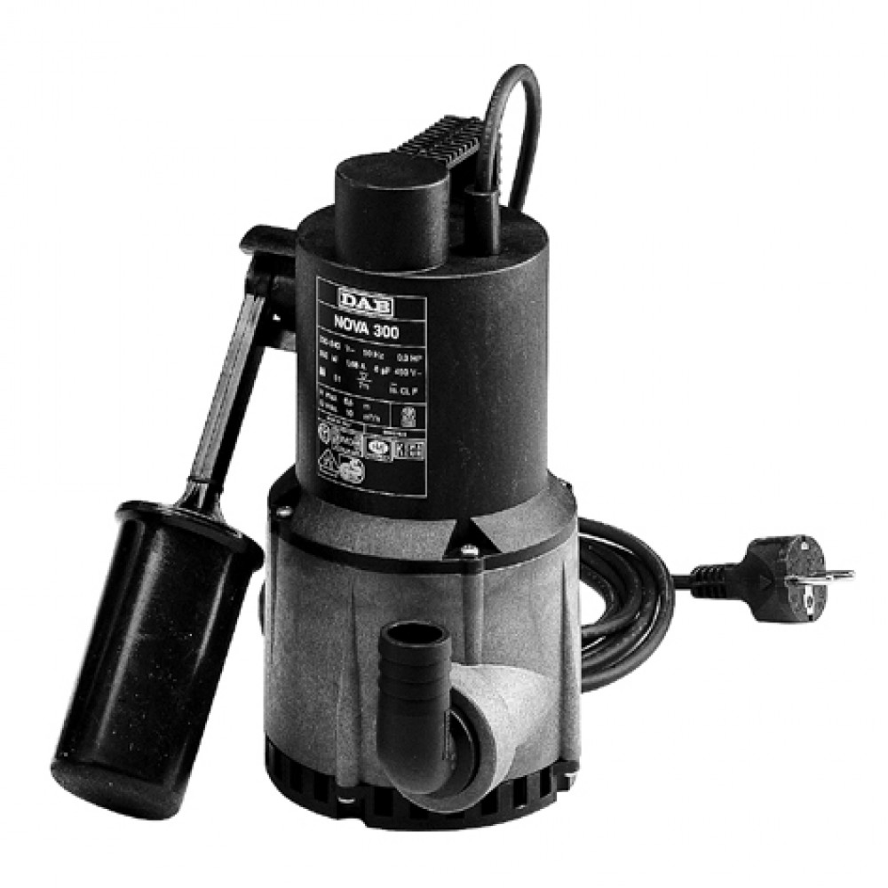 Centrifugaal waterpomp DAB NOVA 300 M-A voor tuinen, zwembaden, fonteinen en andere toepassingen, opvoerhoogte 6,8 m, debiet 13 m³/u, vermogen 300 W |  |  |