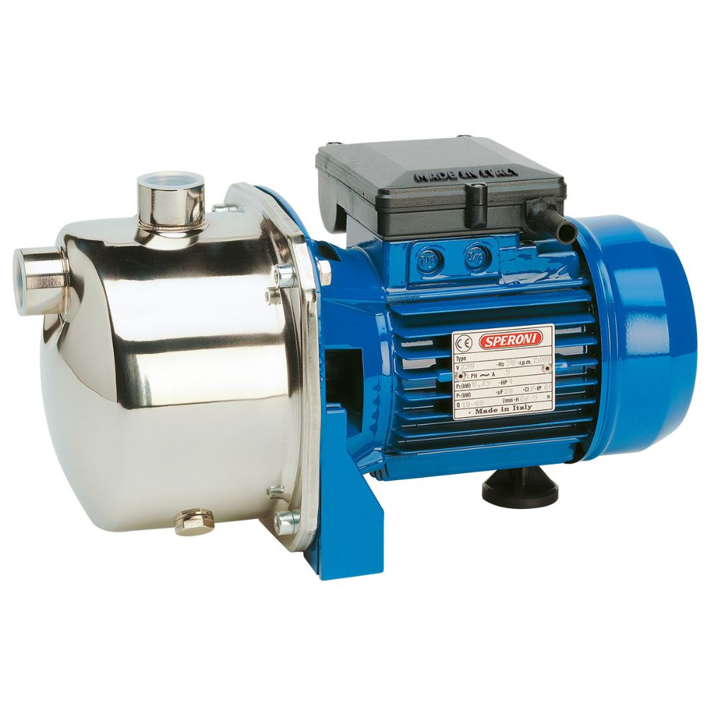 Centrifugale zelfaanzuigende pomp Speroni SM 85-3, meertraps – vermogen 0,70 kW, opvoerhoogte 34 m, debiet 80 l/min |  |  |