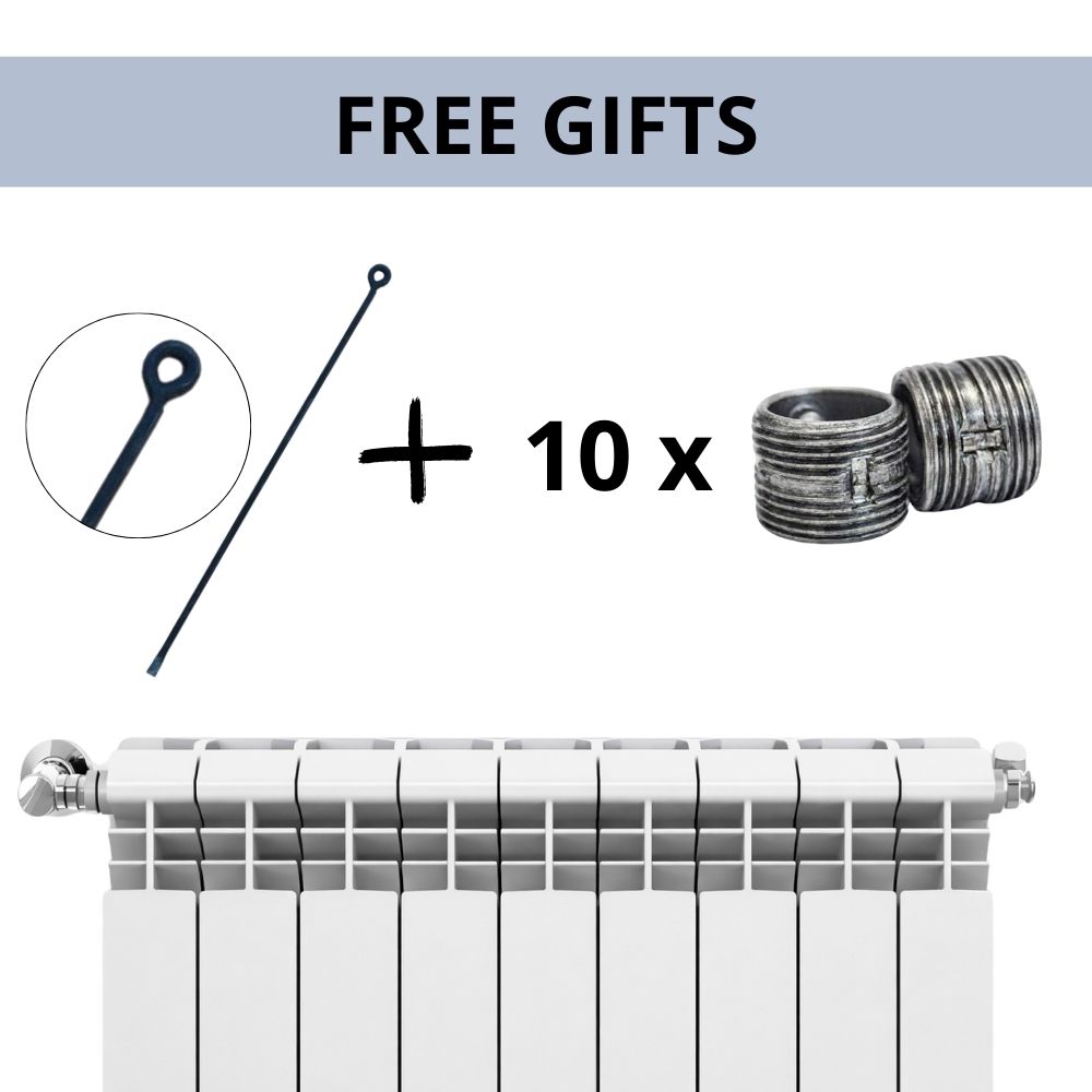 Complete set aluminium radiatoren Helyos Evo H800, 7 stuks x 10 secties | Aluminium radiatoren | Radiatoren |