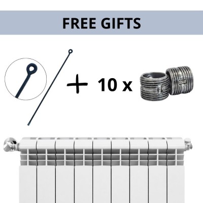 Complete set aluminium radiatoren Helyos Evo H350, 7 stuks x 10 secties - Radiatoren
