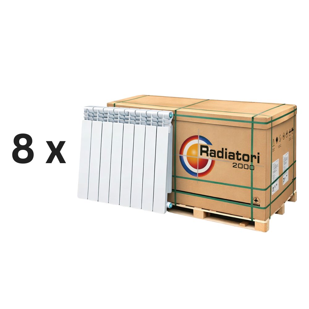 Complete set aluminium radiatoren Helyos Evo H350, 8 stuks x 10 secties | Aluminium radiatoren | Radiatoren |