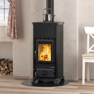 Italiaanse houtkachel met kookplaat La Nordica Emiliana zwart, 6.5kW - La Nordica