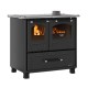 Italiaans hout fornuis La Nordica Family 4.5 zwart, 7.5kW | Gietijzeren haarden | Haarden |