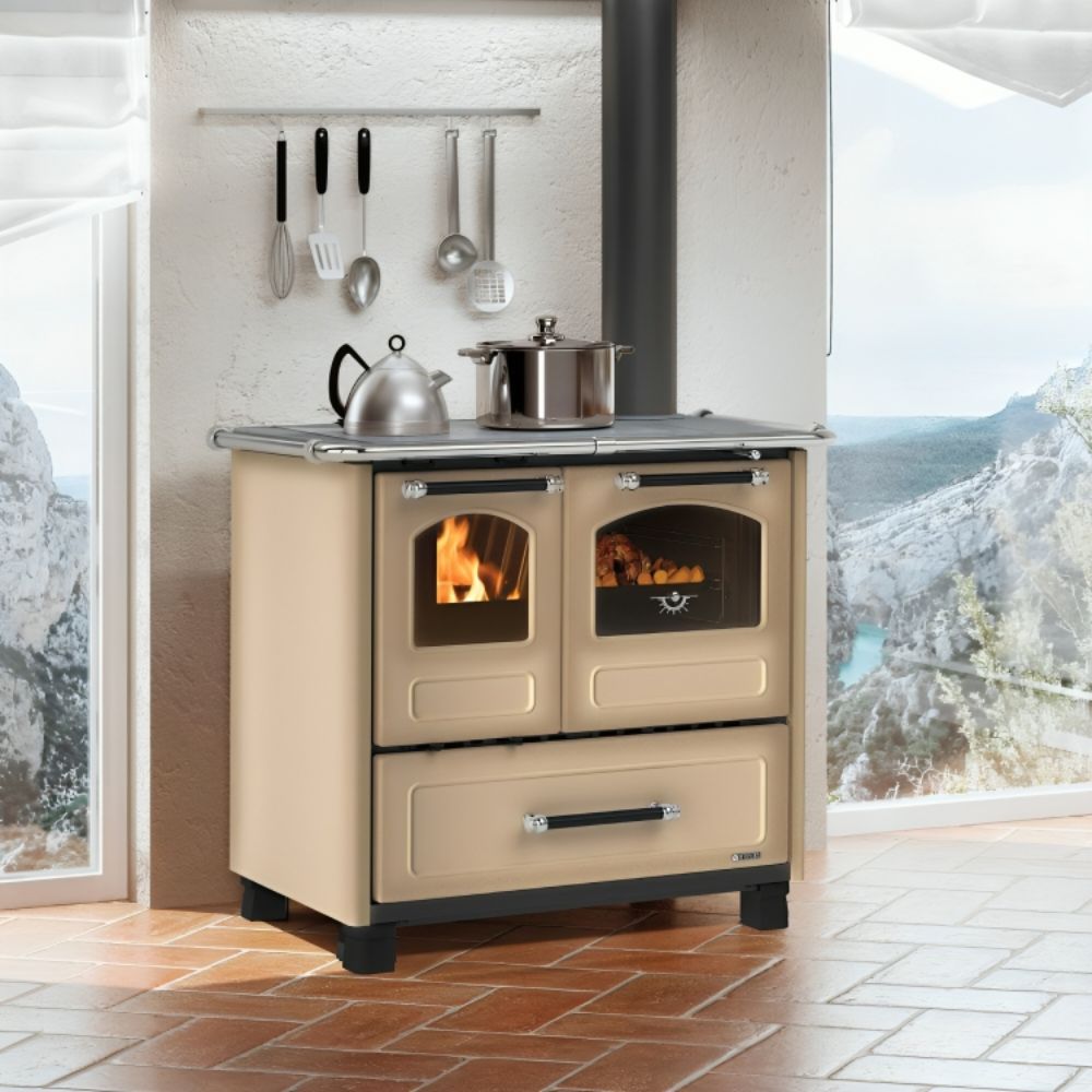 Italiaans hout fornuis La Nordica Family 4.5 bruin, 7.5kW | Gietijzeren haarden | Haarden |