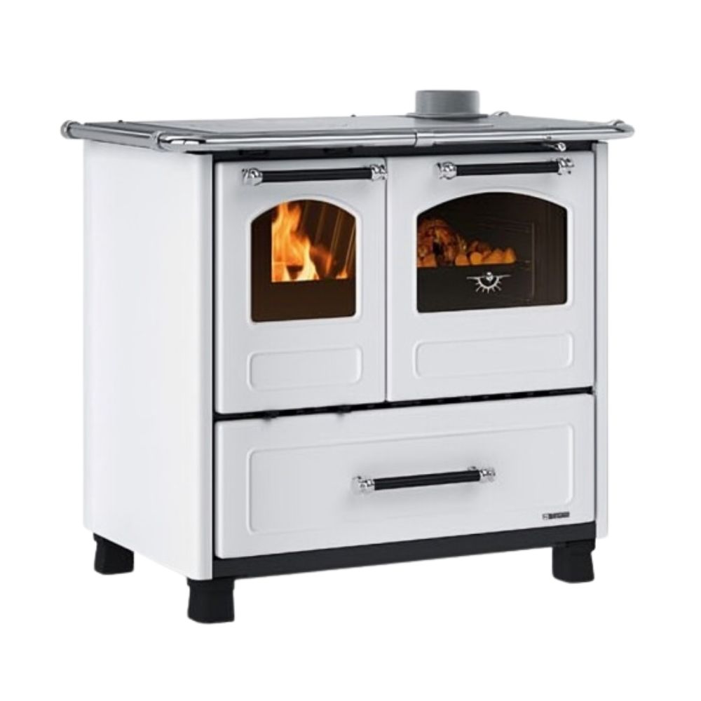 Italiaans hout fornuis La Nordica Family 4.5 wit, 7.5kW | Gietijzeren haarden | Haarden |
