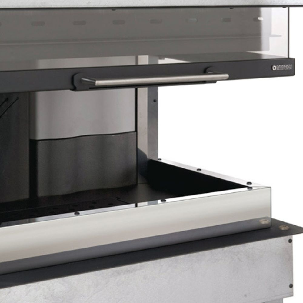 Italiaanse inbouw gietijzeren haard La Nordica Monoblocco 800 Angolo links, 10.0kW | Gietijzeren haarden | Haarden |