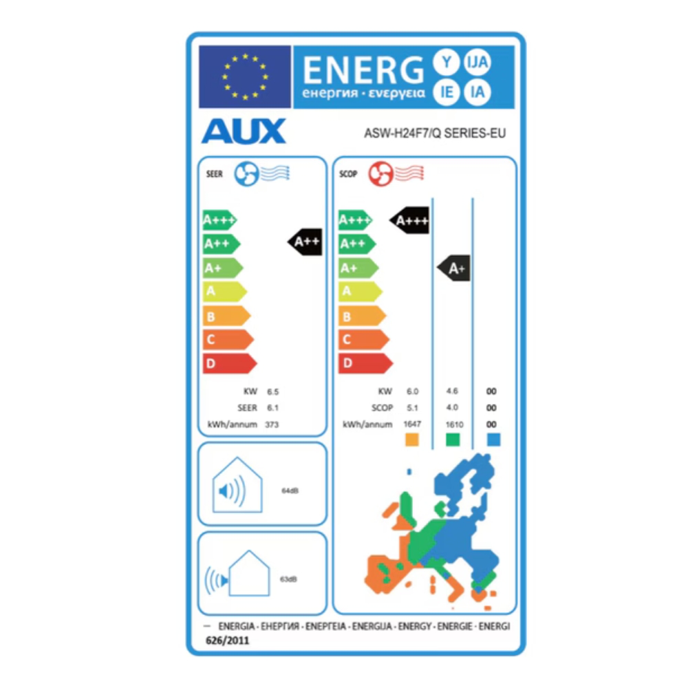 Inverter Airco met WiFi AUX Q Plus Series, 24000 BTU | Airco voor aan de muur | Airco |