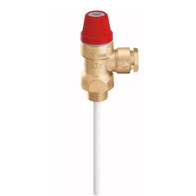 Temperatuur- en overdrukventiel 1/2" x 1/2" Ø15 - Centrale Verwarming