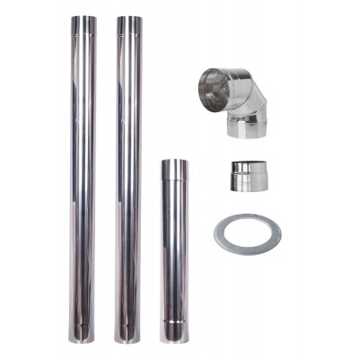 Rookkanaal set voor houtkachels, roestvrij staal AISI 304, Ф130 mm - Schoorstenen